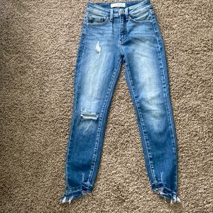 Denim skinny ripped jeans